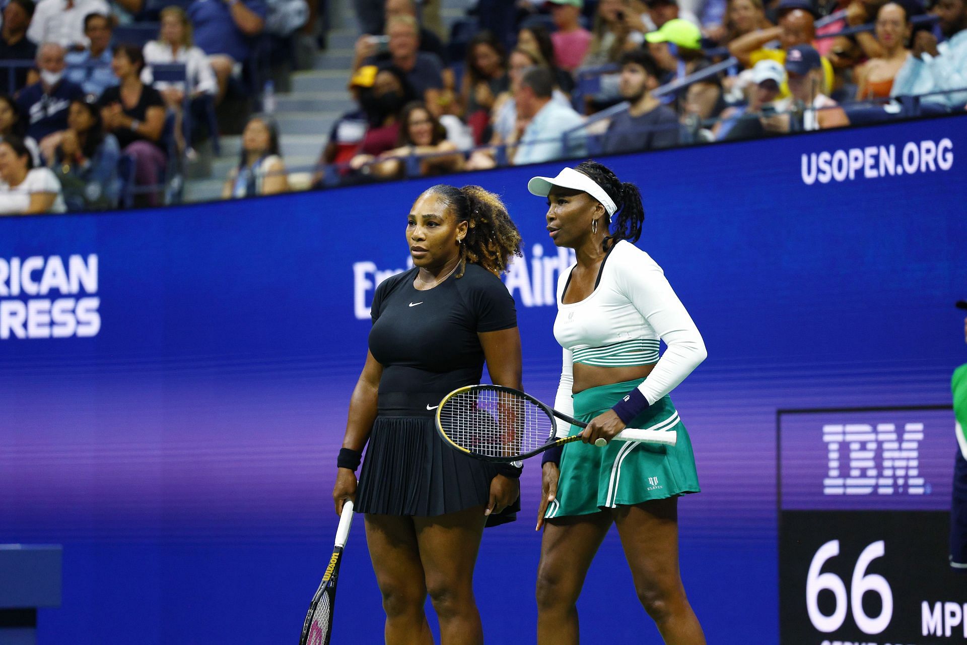 Venus and Serena Williams at the 2022 US Open.