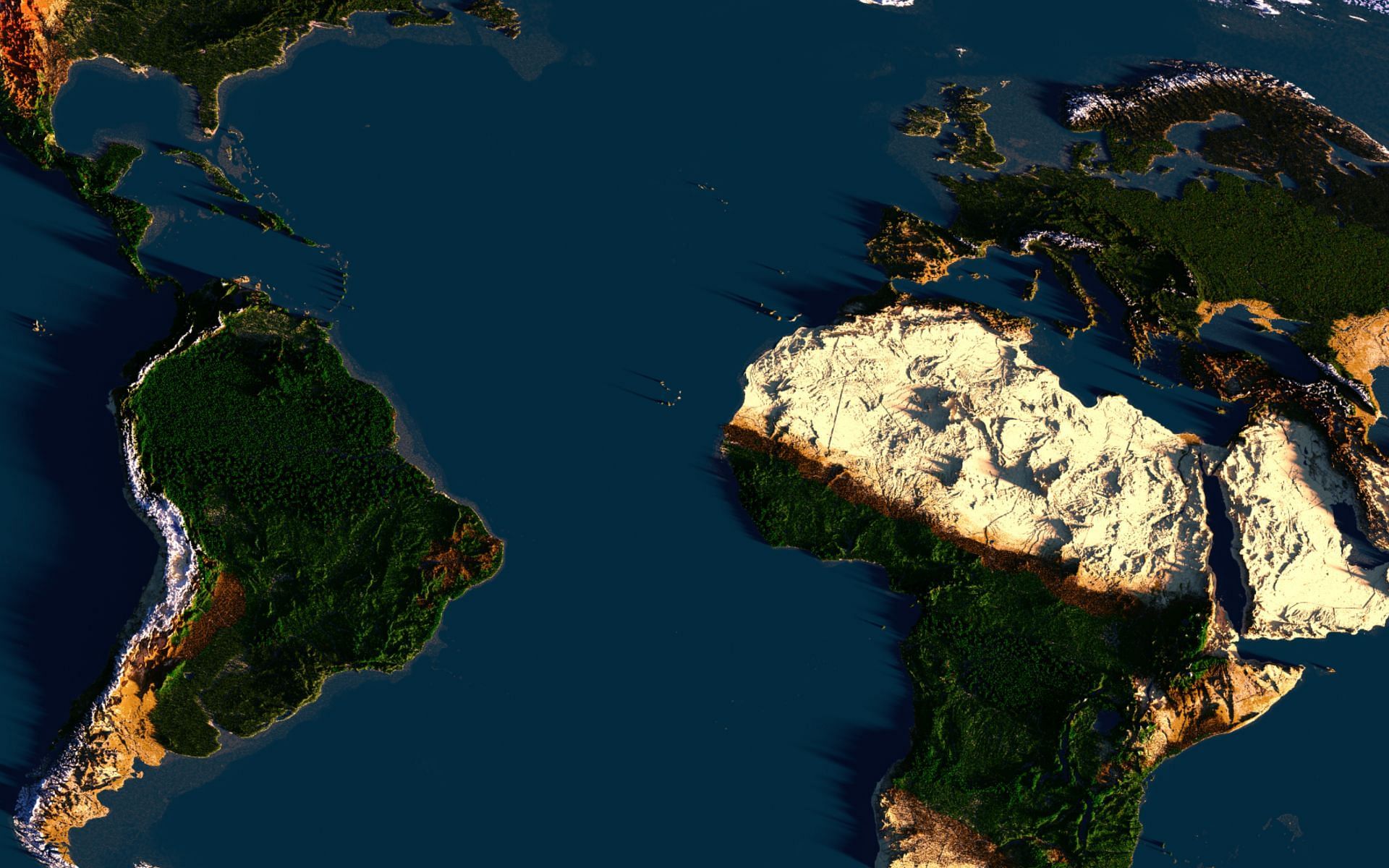 One of the many images of the earth from the Minecraft Earth Map project (Image via Minecraft Earth Map)
