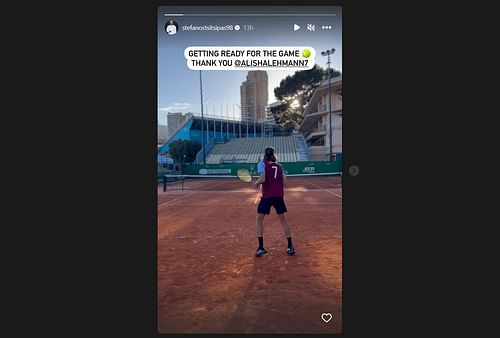 Stefanos Tsitsipas via Instagram stories.