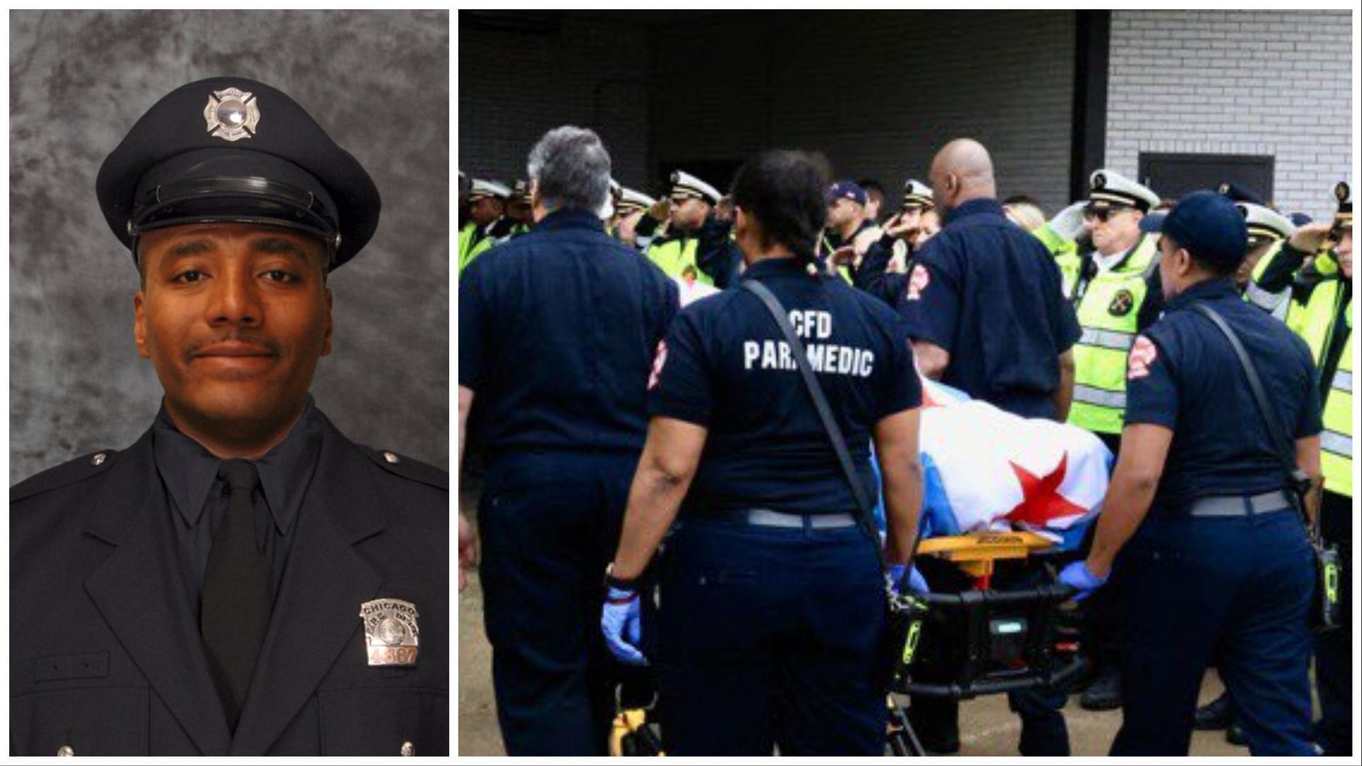 Jermaine Pelt lost his life while fighting a house fire on Tuesday, (Images via @CFDMedia/Twitter)