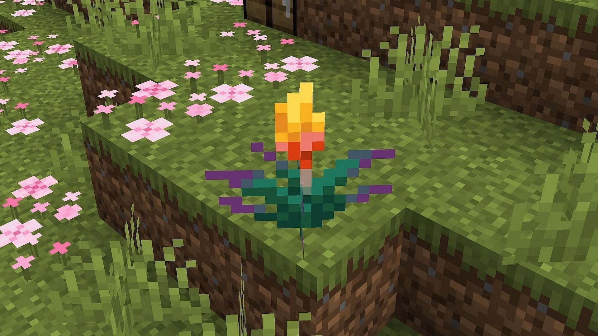 Torchflower is one of the most beautiful flowers in Minecraft 1.20 Trails and Tales update (Image via Sportskeeda)