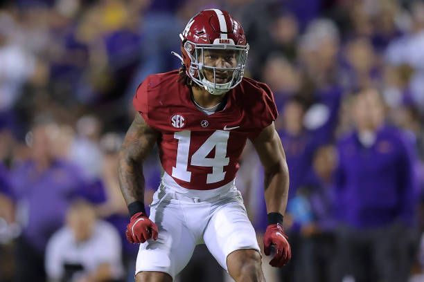 Alabama v LSU Brian Branch #14 of the Alabama Crimson Tide in action against the LSU Tigers (Photo by Jonathan Bachman/Getty Images)