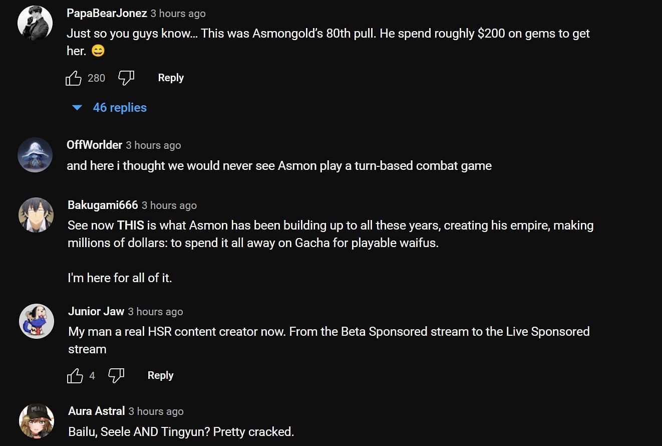 Fans react to the clip (Image via Asmongold Clips YouTube)