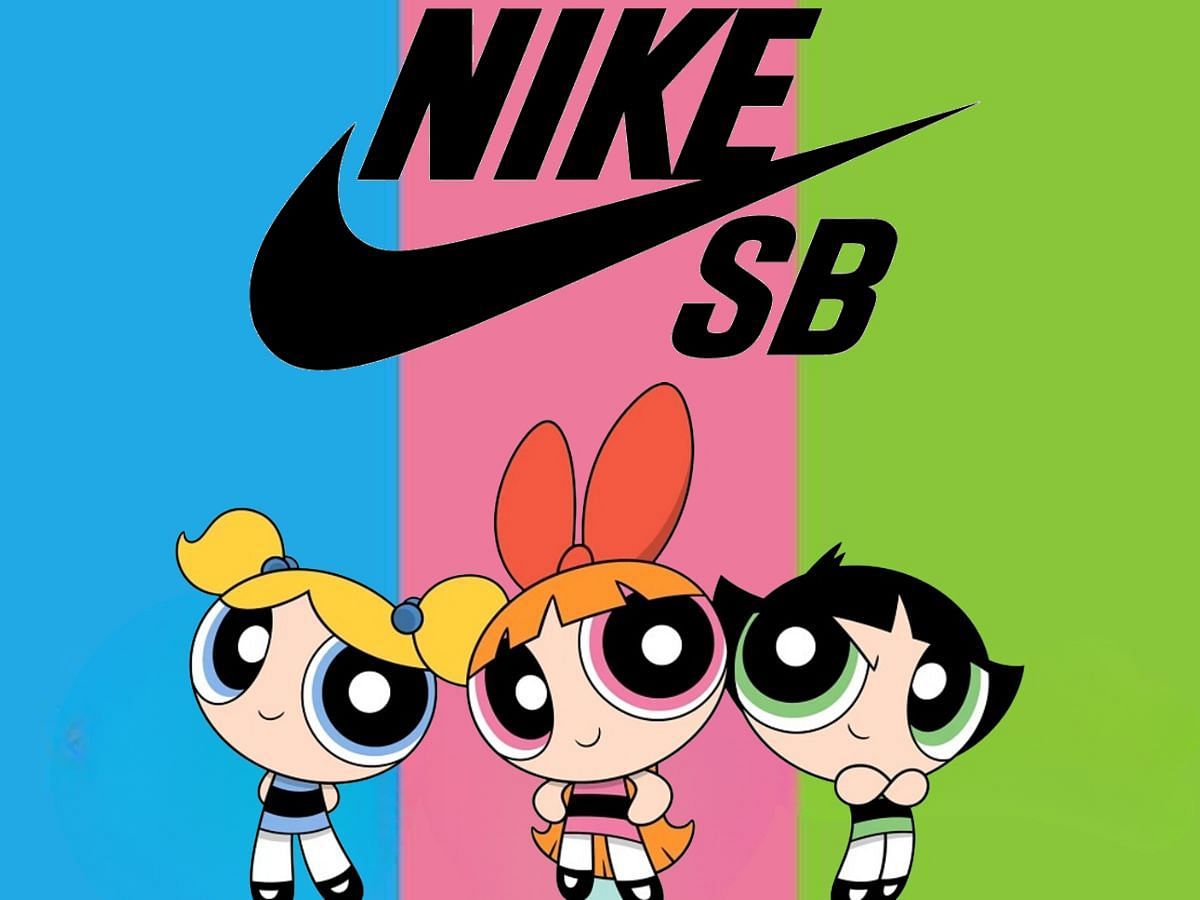 The Powerpuff Girls X Nike SB Dunk Low sneakers (Image via Cartoon Network/Nike)