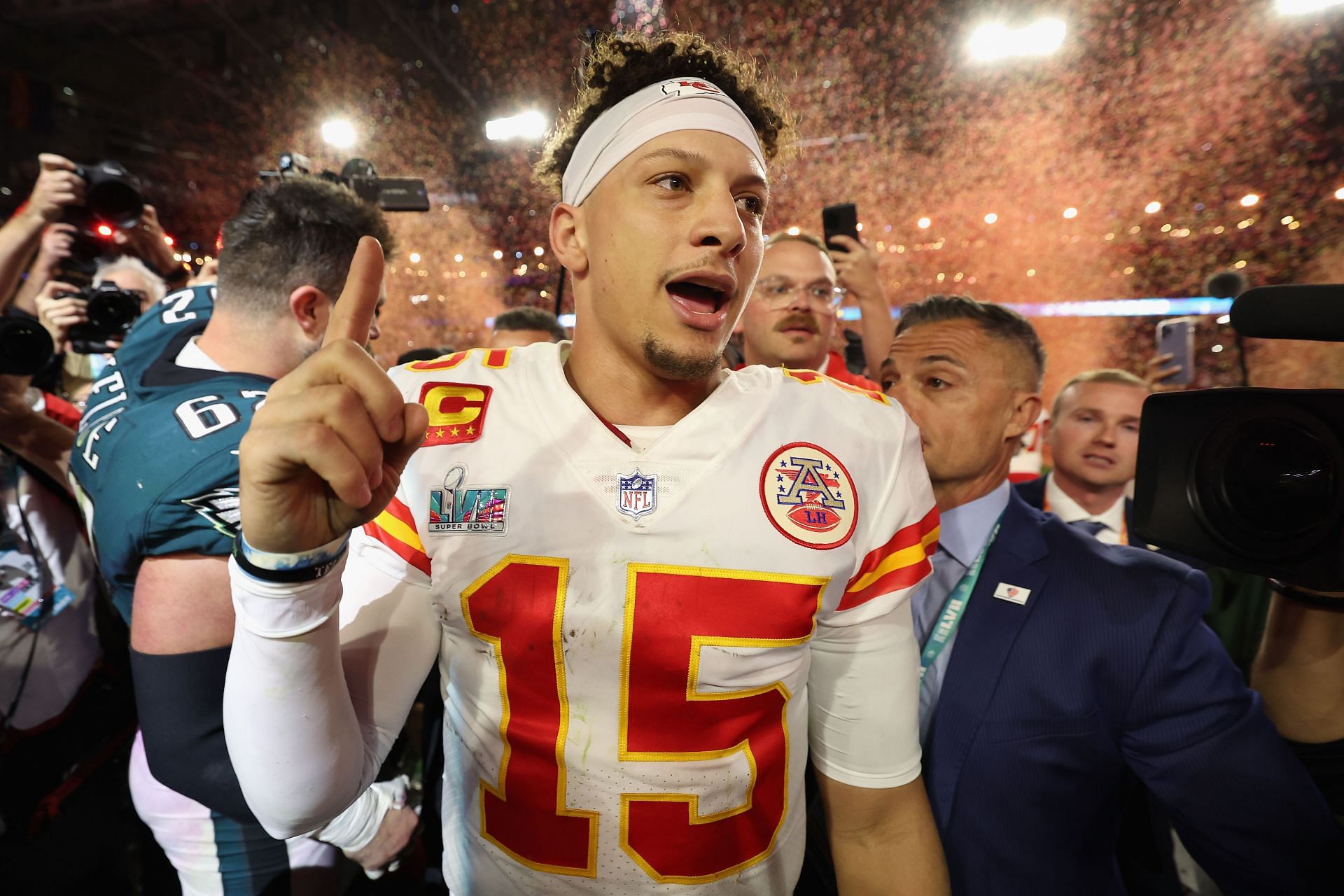 Patrick Mahomes at Super Bowl LVII - Kansas City Chiefs v Philadelphia Eagles