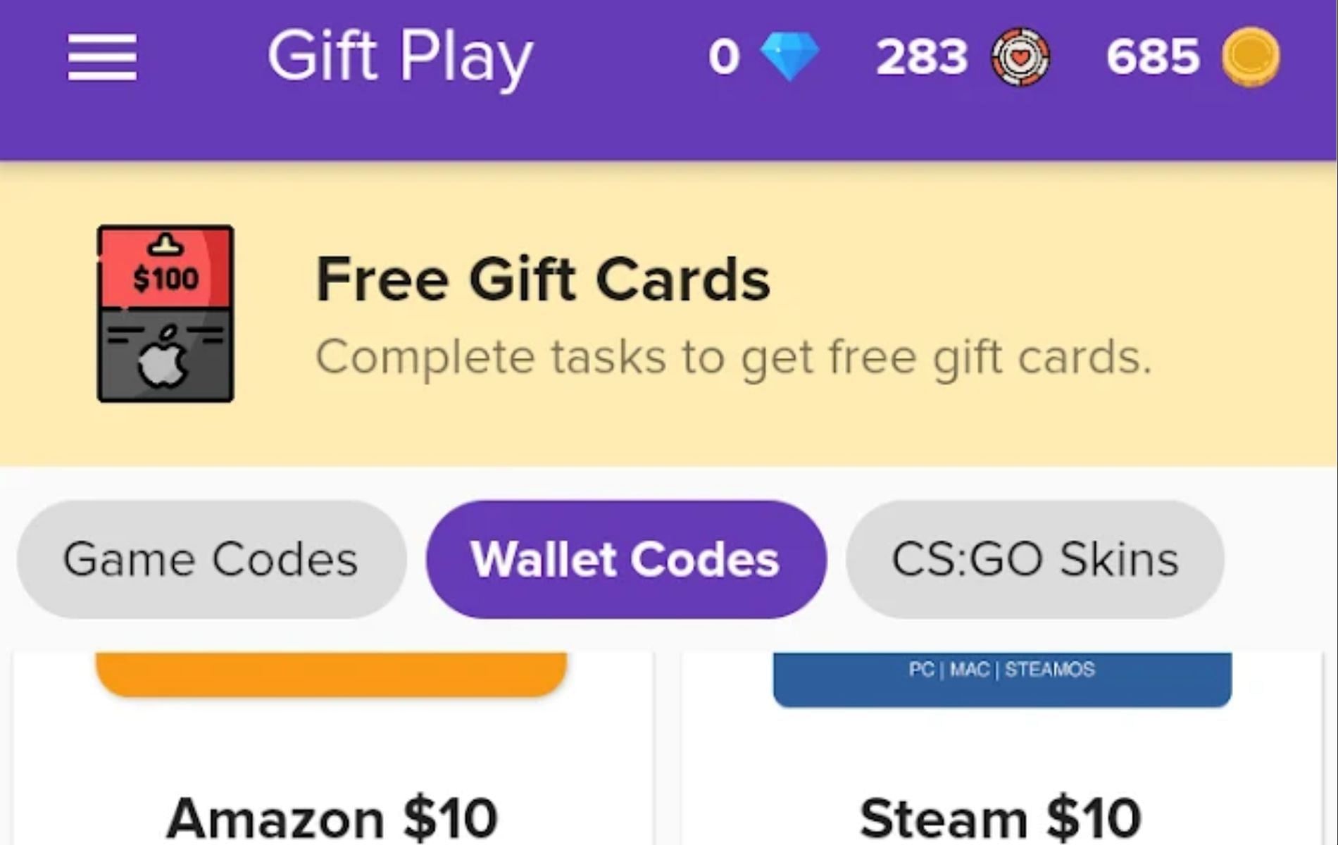 Win credits of your favorite games including Free Fire gift cards and diamonds (Image via Google Play Store)