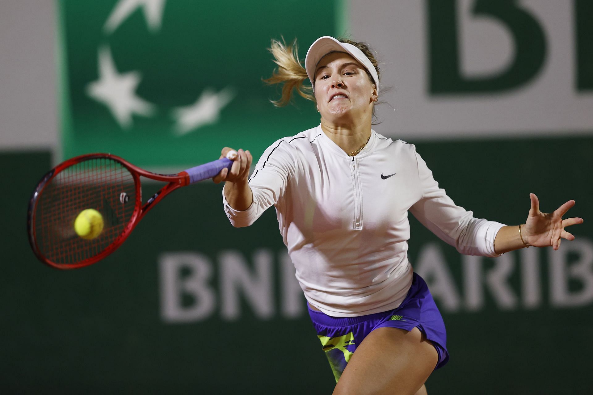 Eugenie Bouchard in action at the 2020 French Open