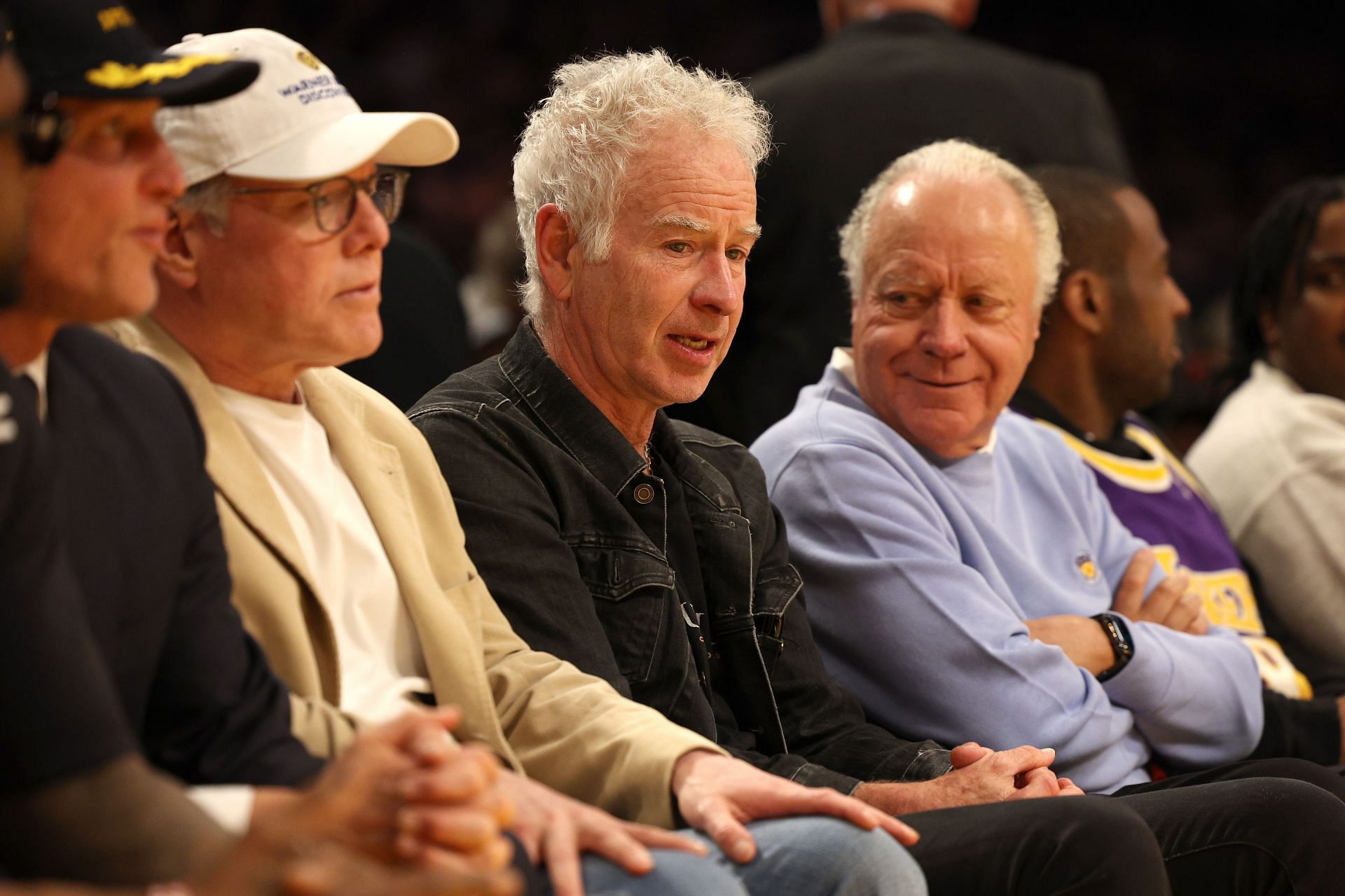 John McEnroe in attendance at the Oklahoma City Thunder v Los Angeles Lakers NBA match