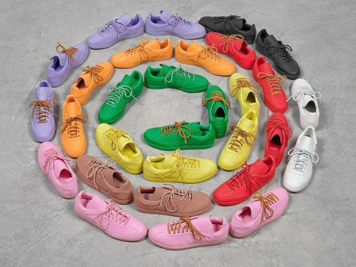 Pharrell Williams x Adidas Humanrace Samba &quot;Colors Pack&quot; (Image via @pharrell / Instagram)