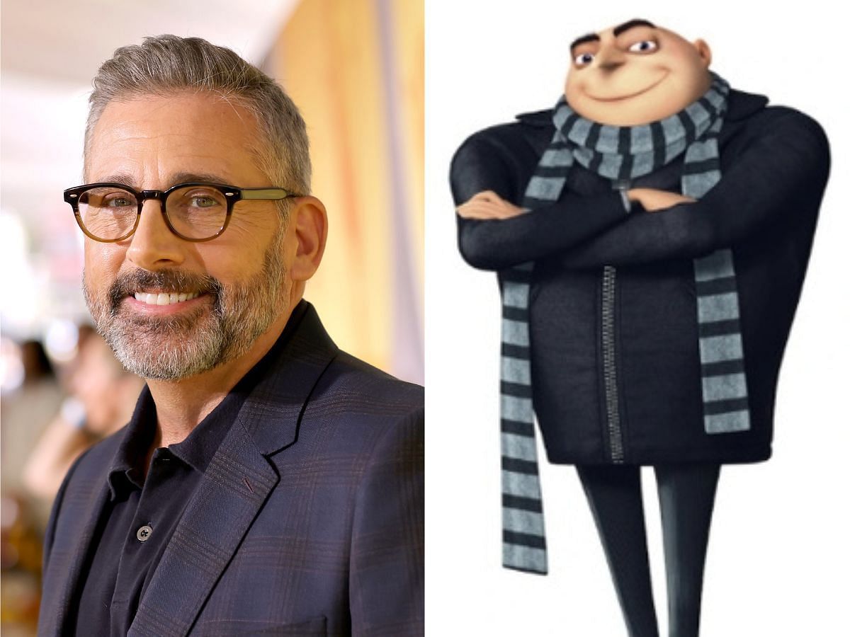 Steve Carell and Gru from the movie Despicable Me (Images via Getty/Illumination)