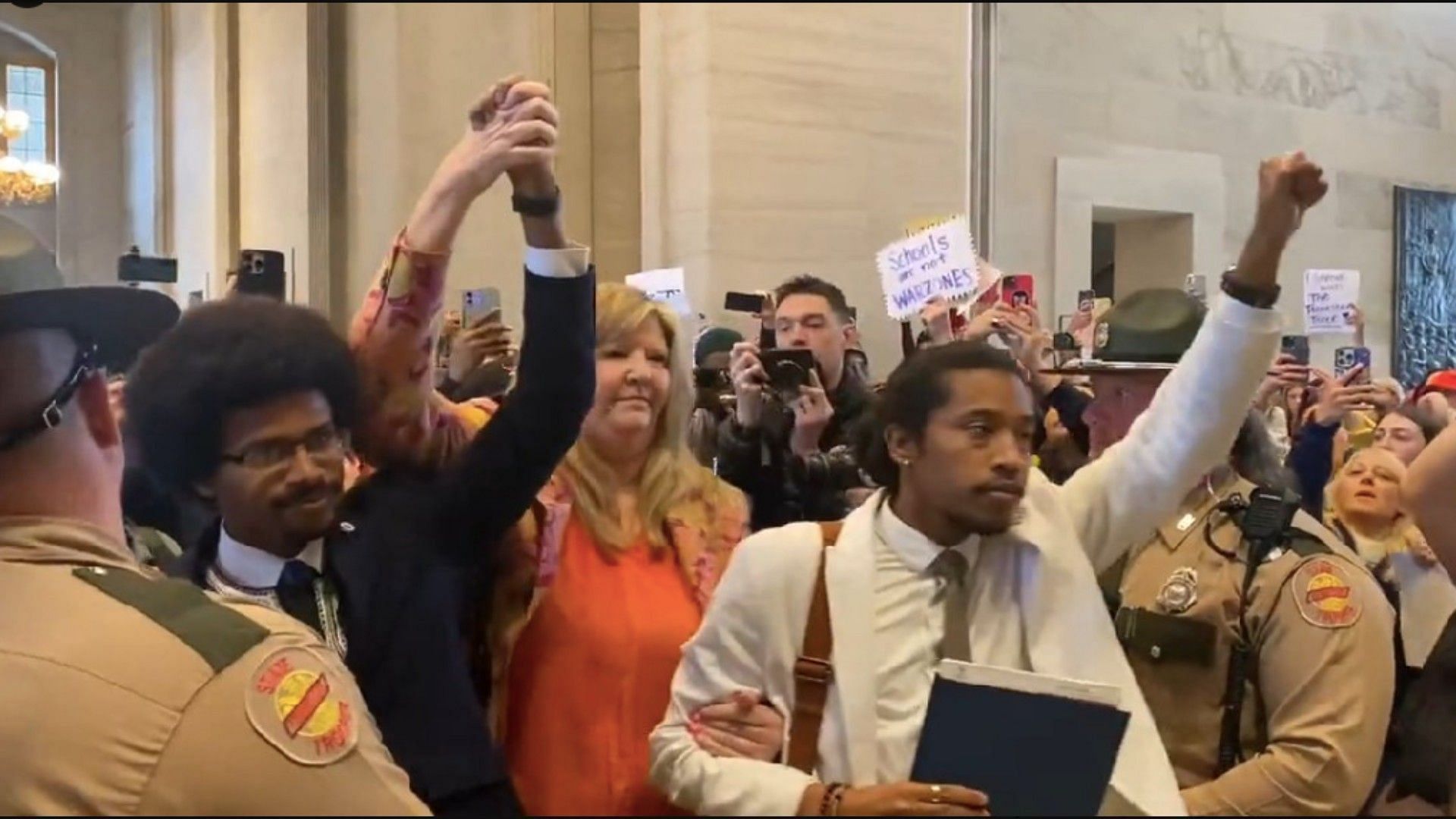 Justin Pearson, Gloria Johnson and Justin Jones (Image via Marc Ryan)