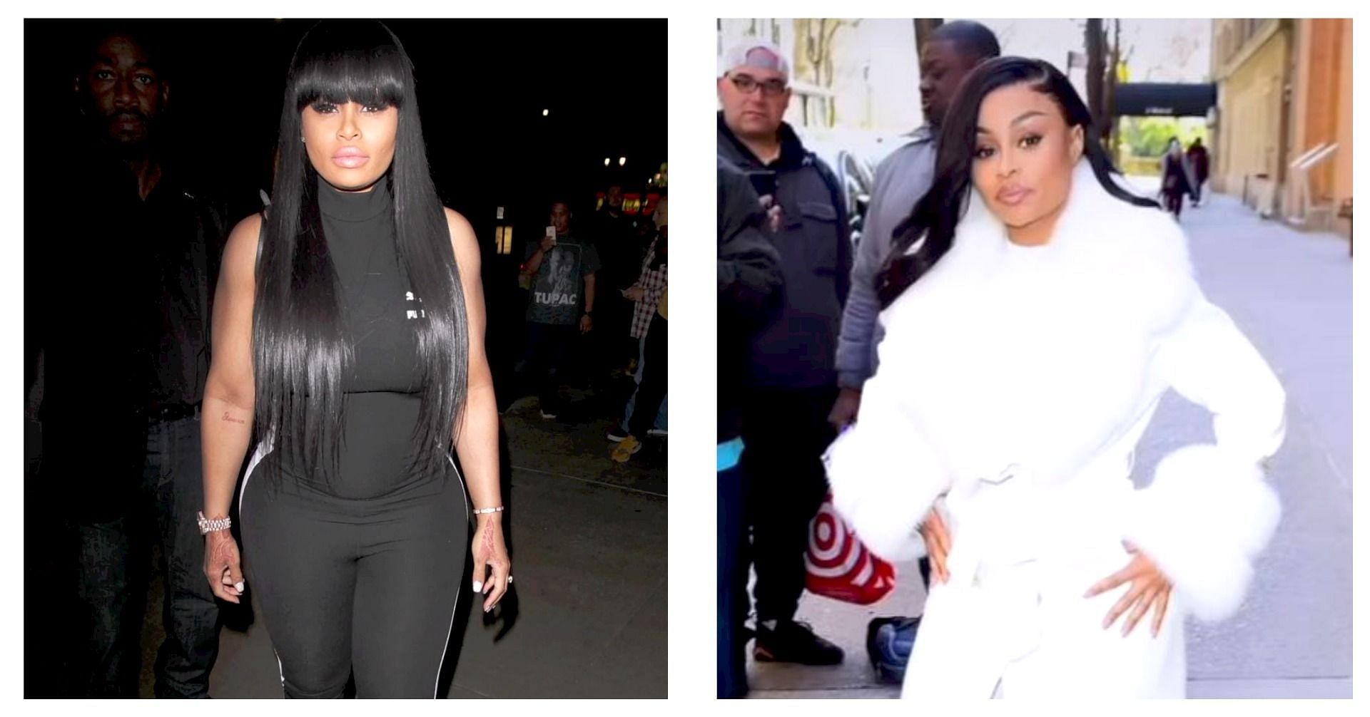 Blac Chyna&#039;s before and after look (Image via Shutterstock (left) Instagram/@blacchyna (right))