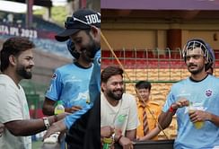 [In Pictures] Rishabh Pant meets up with DC players during their training session in Bengaluru ahead of IPL 2023 clash against RCB
