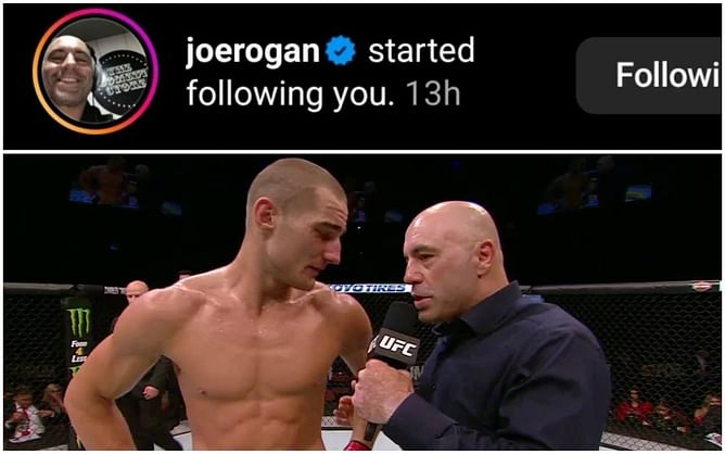 Sean Strickland reacts after Joe Rogan follows him on Instagram