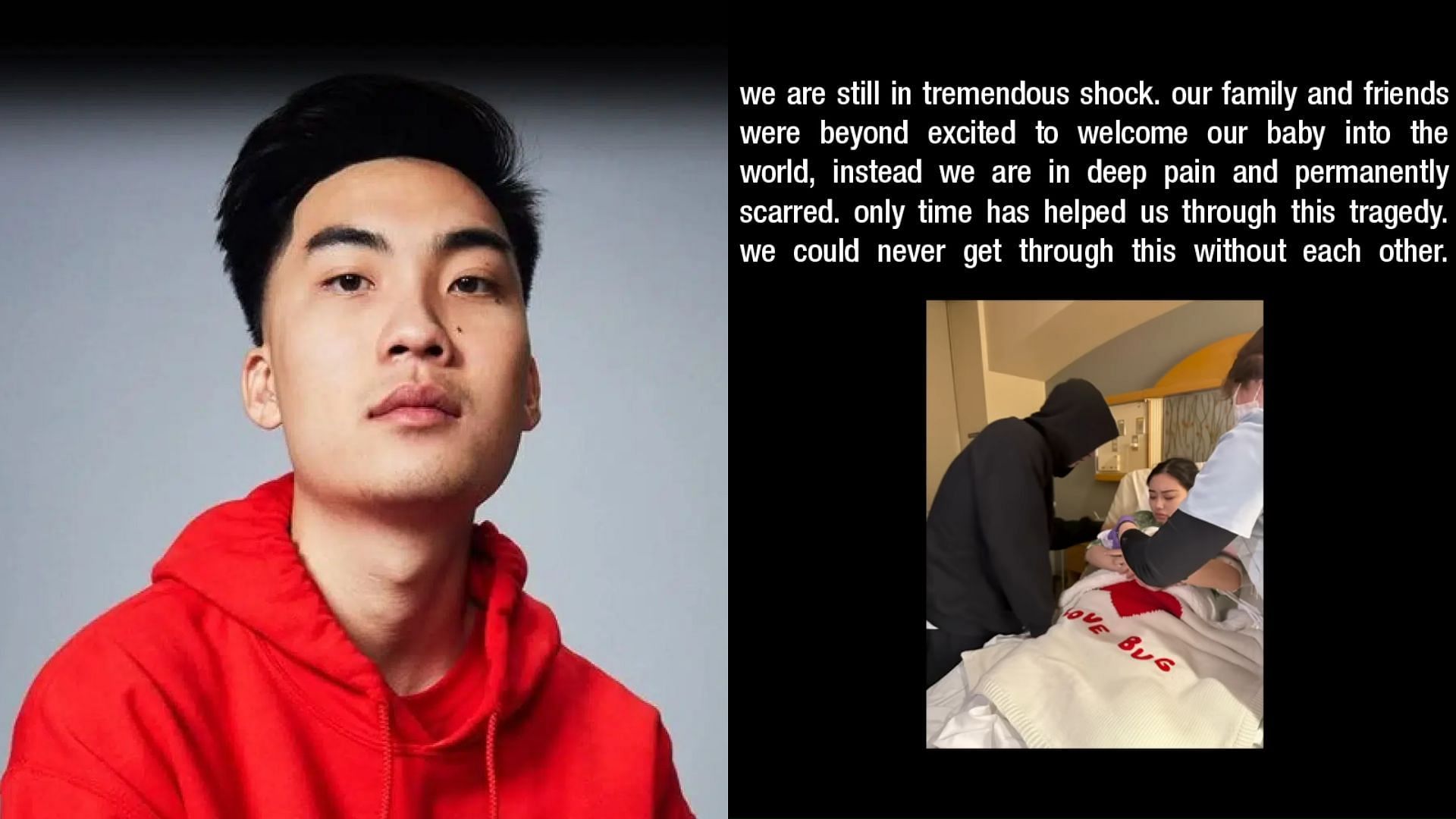 RiceGum announces his firstborn dying in the womb (image via Sportskeeda)