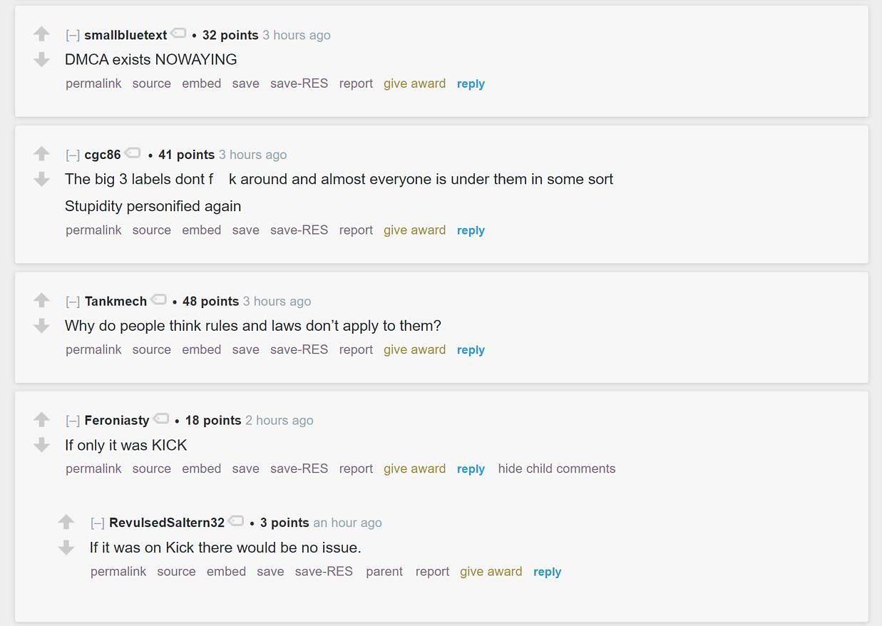 Fans on Reddit reacting to Kai Cenat&#039;s clip (Image via r/LivestreamFail)