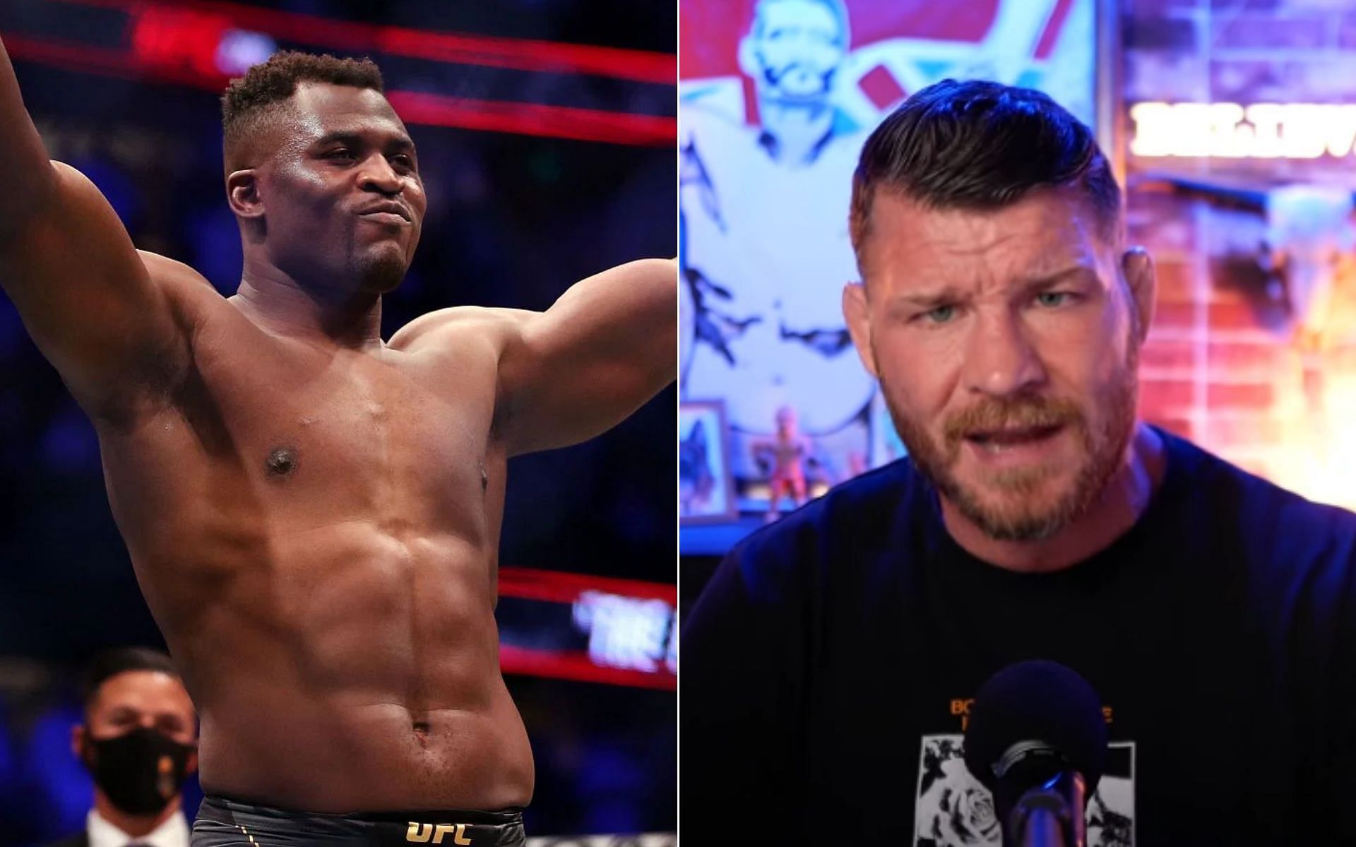 Francis Ngannou [Left], and Michael Bisping [Right] [Photo credit Michael Bisping - YouTube]