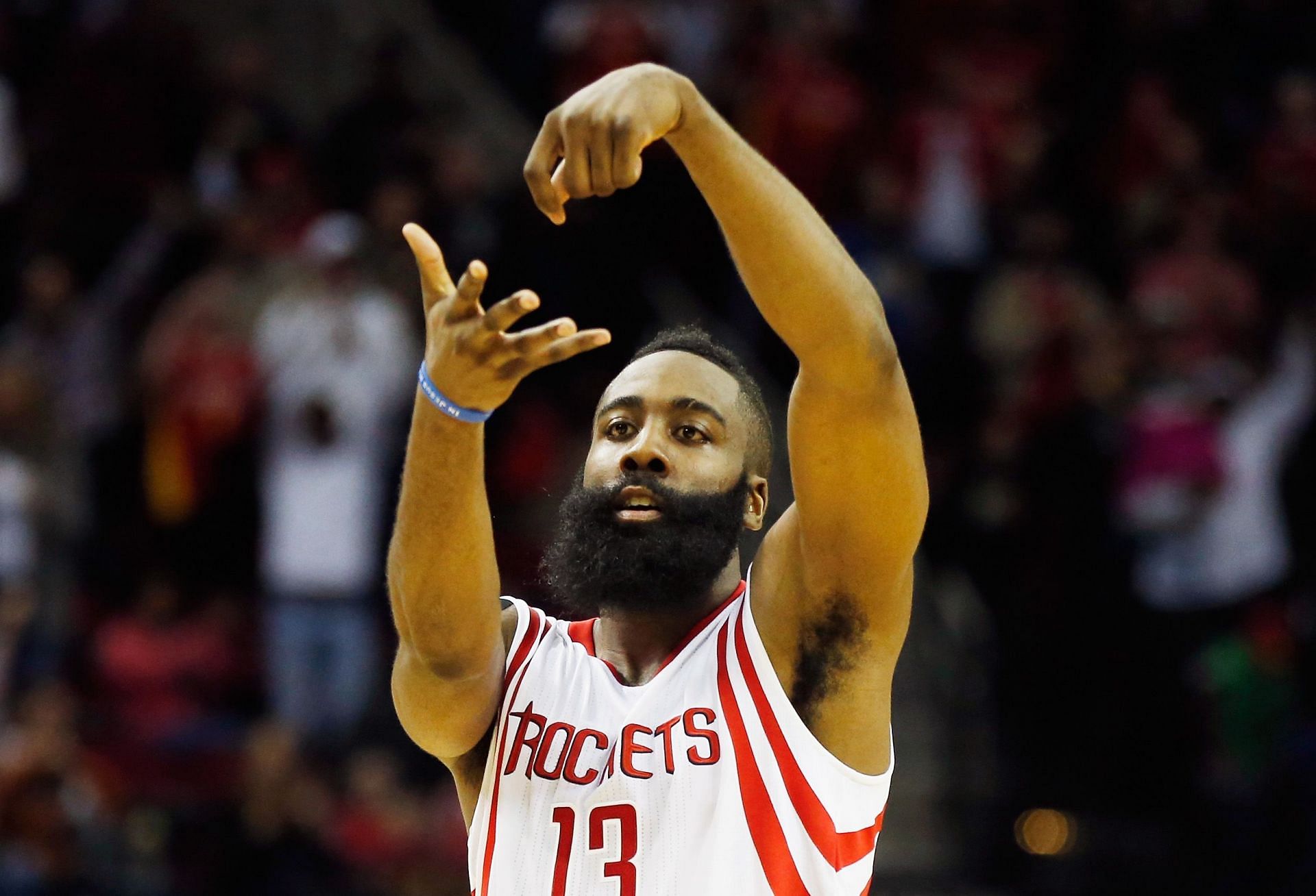 James Harden playing for the Houston Rockets