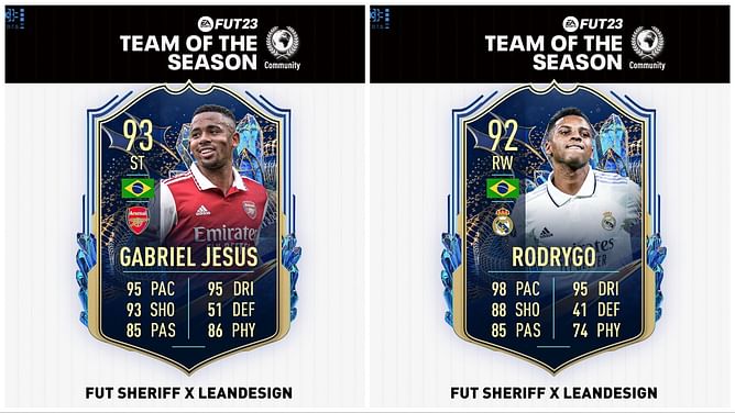 FIFA 23 leaks reveal Gabriel Jesus and Rodrygo as Community TOTS players