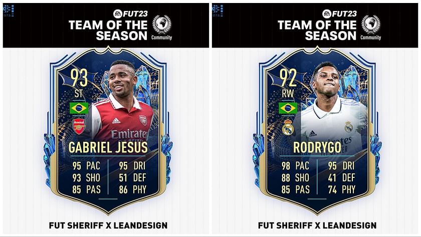 FIFA 23 leaks reveal Gabriel Jesus and Rodrygo as Community TOTS players