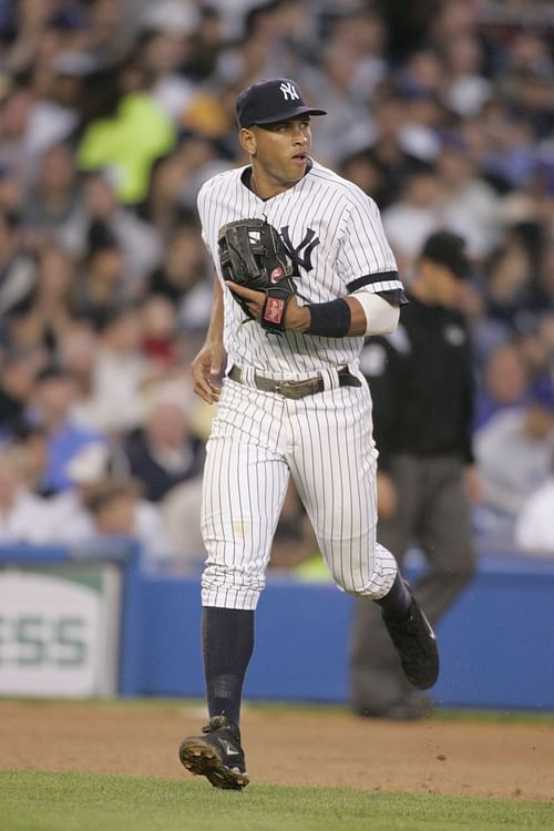 New York Yankees Alex Rodriguez fielding during a regular season interleague game against the New York Mets played at Yankee Stadium in the Bronx, N.Y. Mets defeated the Yankees 2 - 0 on June 15, 2007.