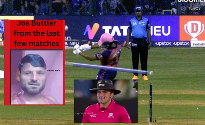 "Umpires tried their best"- Top 10 funny memes as RR reach 212/7 vs MI in IPL 2023