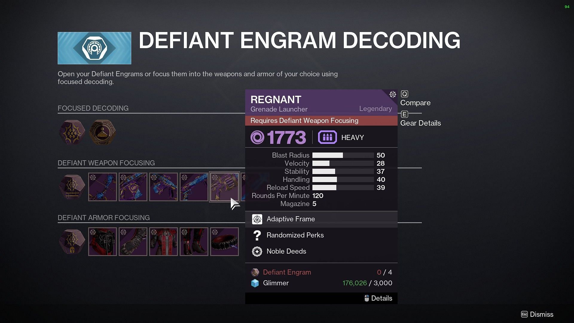 Engram decoding page (Image via Destiny 2)