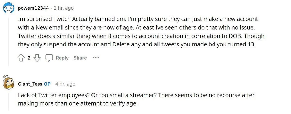 Streamer claims Twitch banned their account for being 