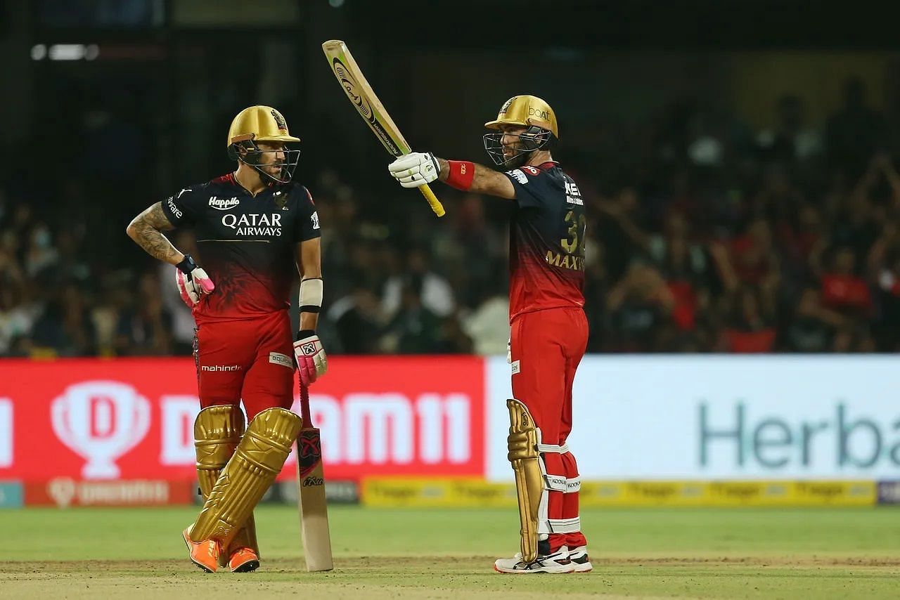 Faf du Plessis and Glenn Maxwell added 126 runs for the third wicket. [P/C: iplt20.com]