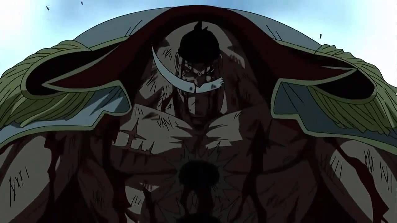 Whitebeard&#039;s death (Image via Toei animation)