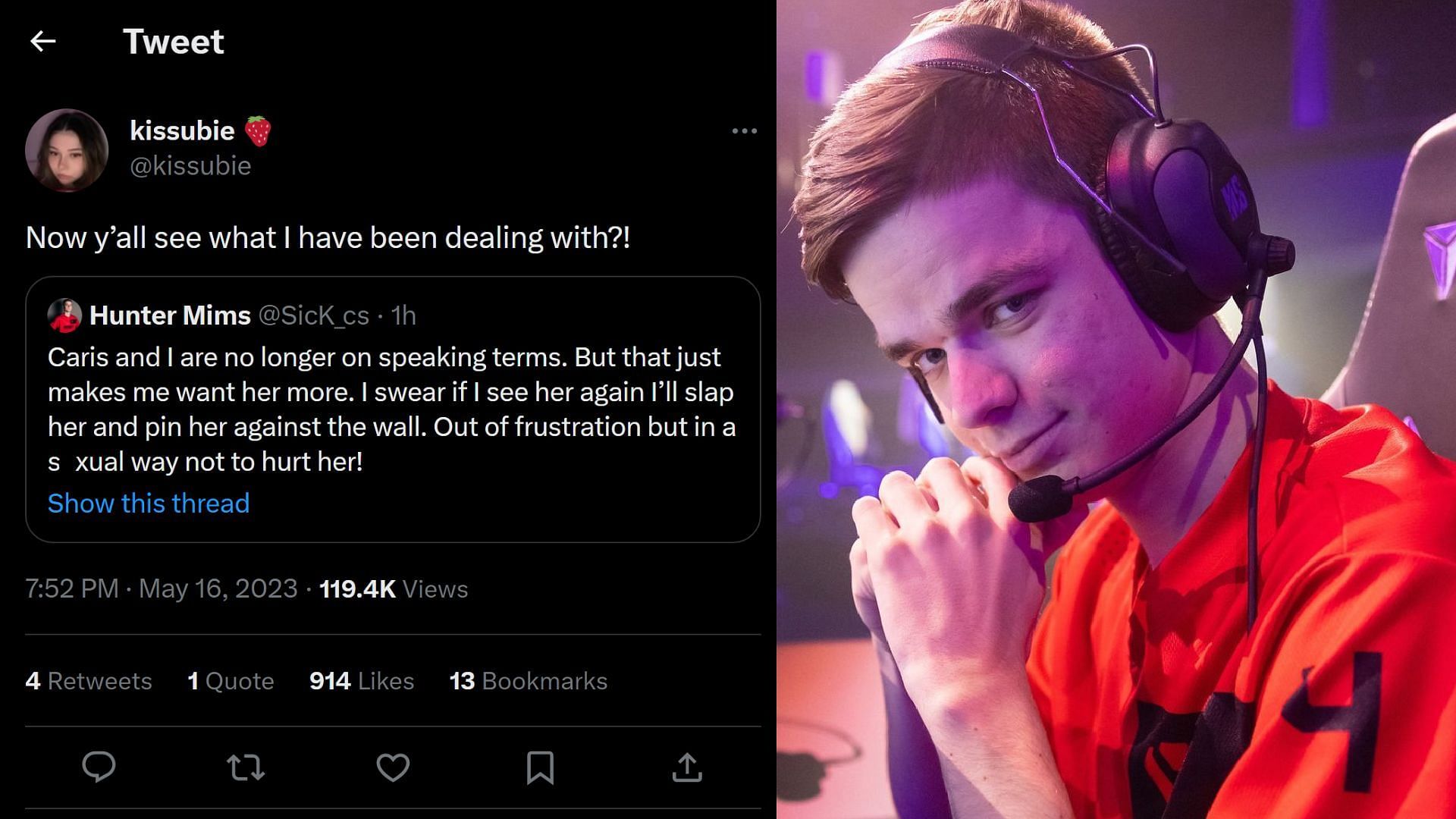 SicK gets called out after making problematic statement about slapping ex-girlfriend (Image via Sportskeeda)