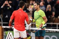 Novak Djokovic and Rafael Nadal at the 2022 French Open