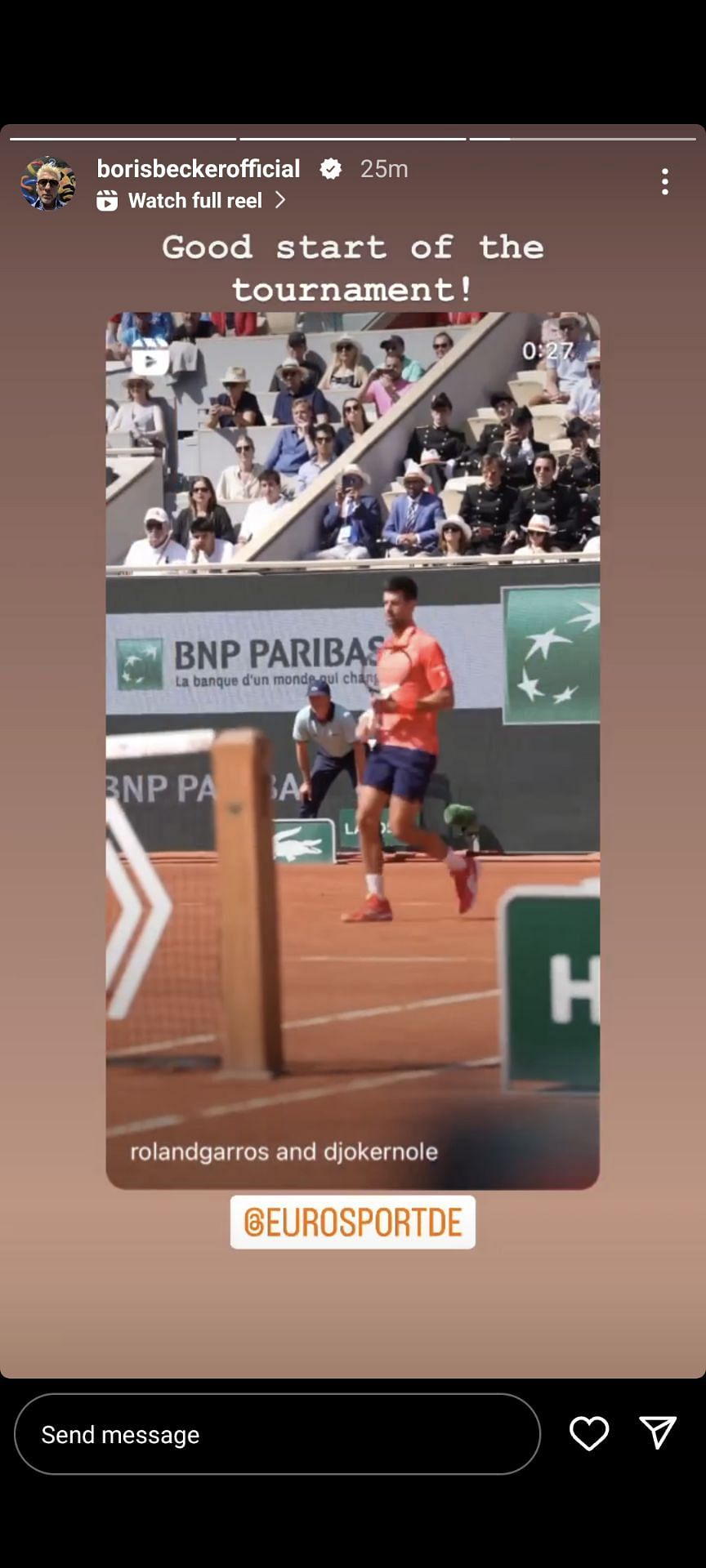 Novak Djokovic at French Open 2023