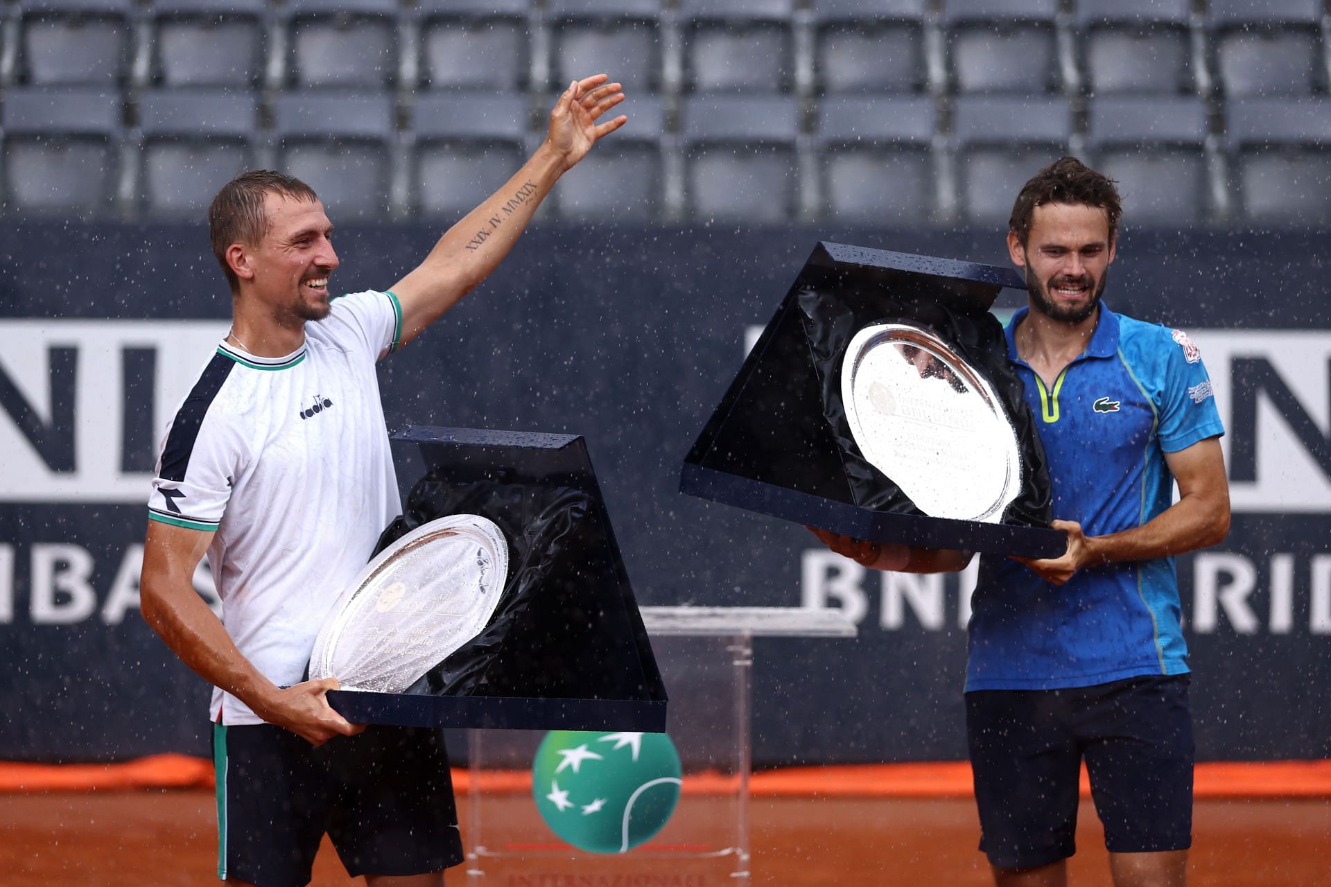Hugo Nys and Jan Zielinski with their trophies in Rome