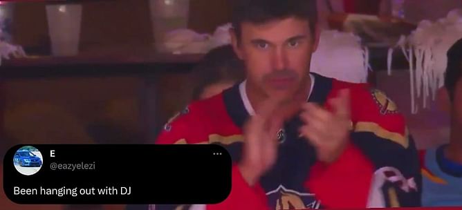 “Been hanging out with DJ” – Fans react to Brooks Koepka’s ‘no blink’ face at the Panthers game