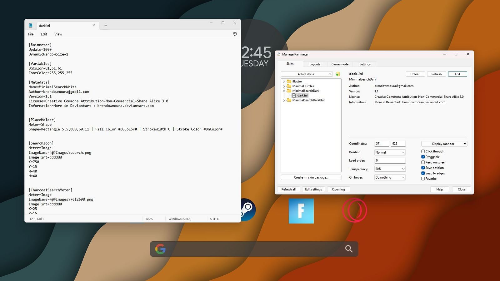 how to add google search bar to desktop windows 10