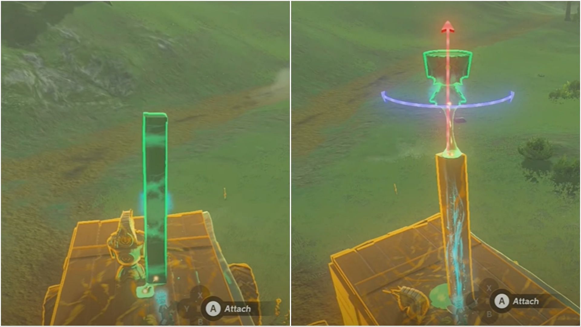 Pick the beam emitter and place it adjacent to a wooden plank (Image via YouTube/ Kibbles Gaming)