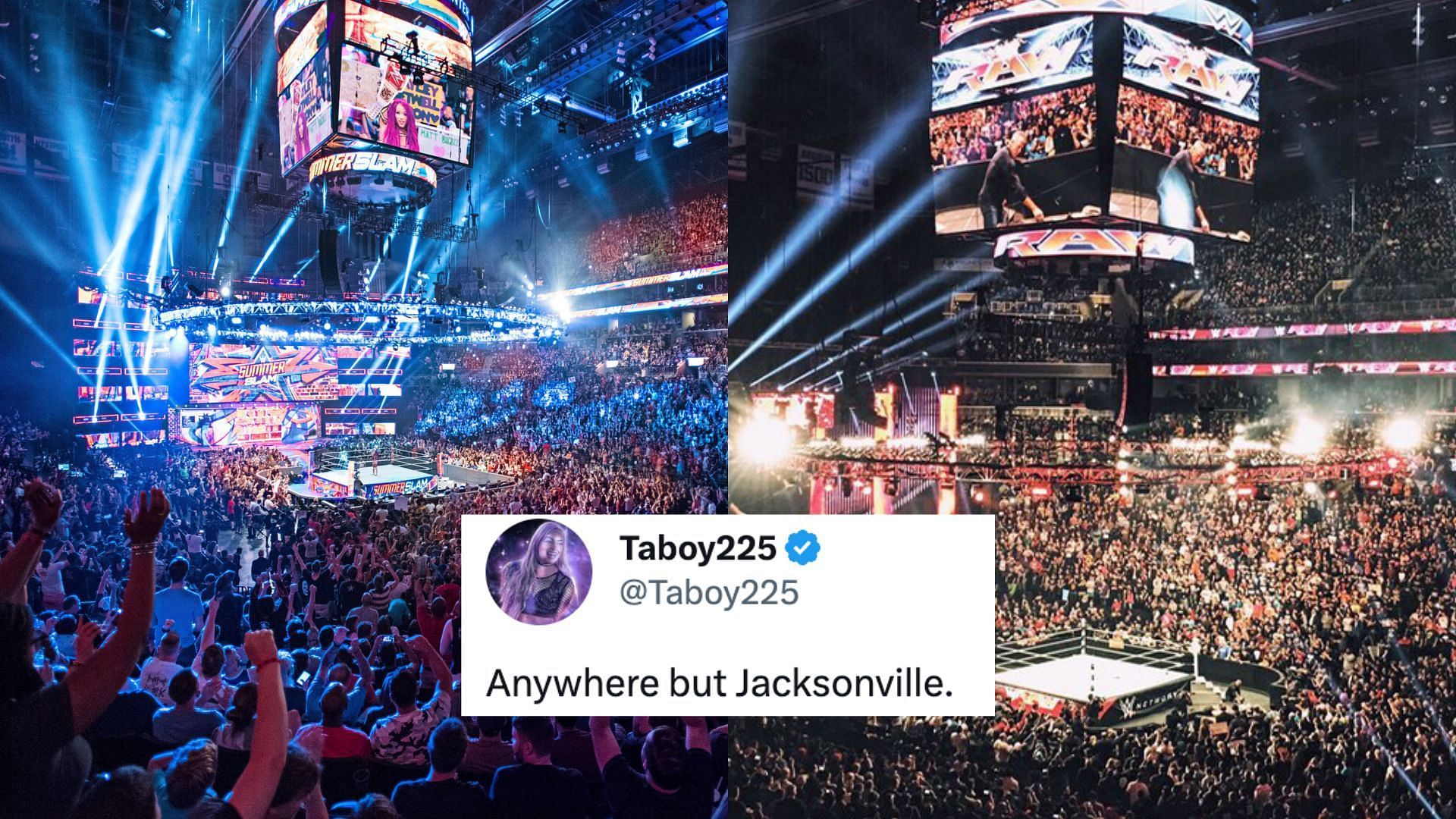 "Anywhere but Jacksonville" WWE fans argue over potential locations