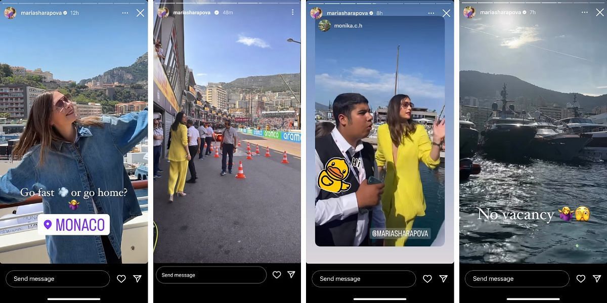 Maria Sharapova attends Monaco GP 2023 with fiance Alexander Gilkes,  presents Max Verstappen with pole position award