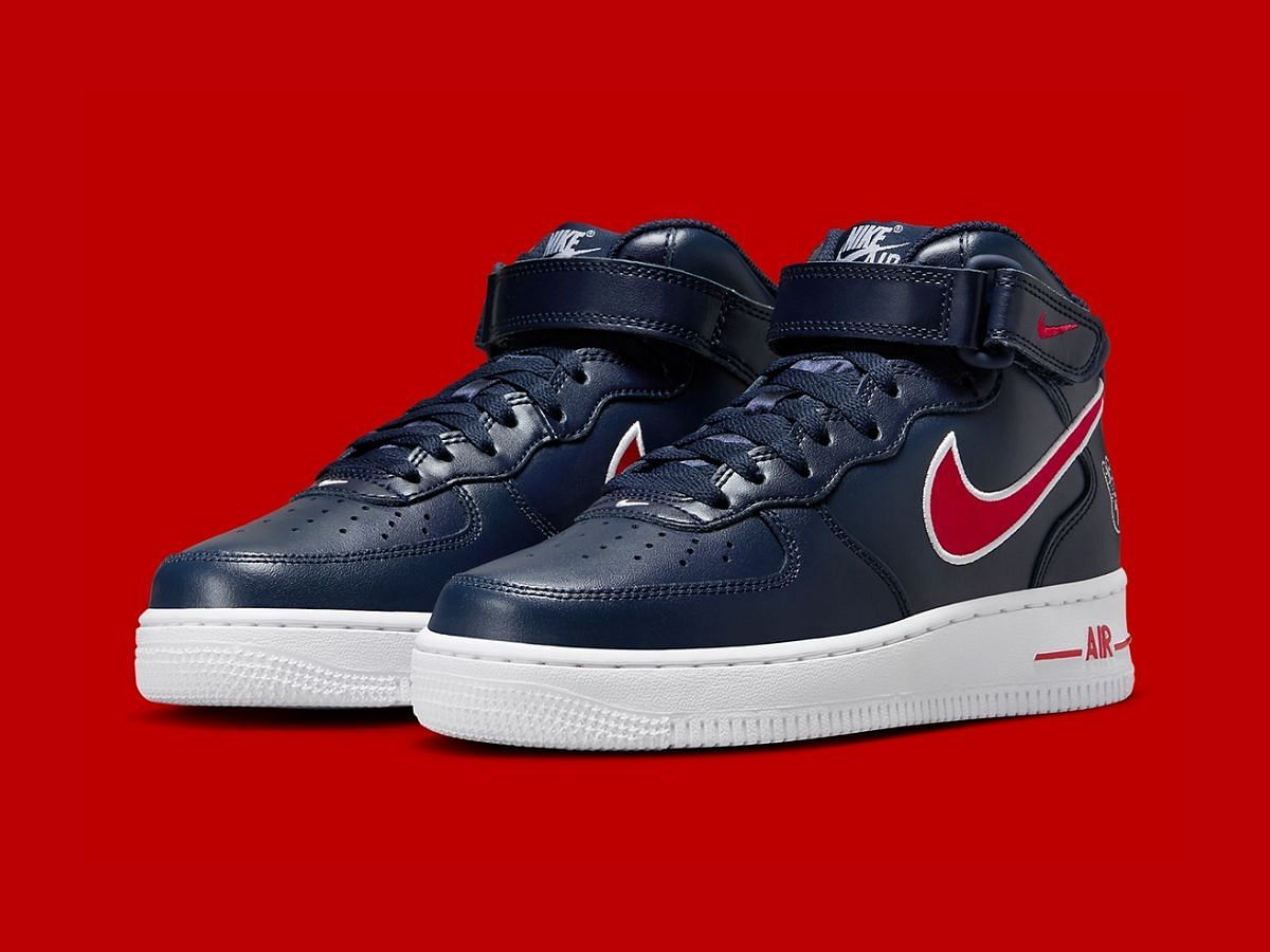 Nike Air Force 1 Mid &quot;Houston Comets Four-Peat&quot; sneakers (Image via Nike)