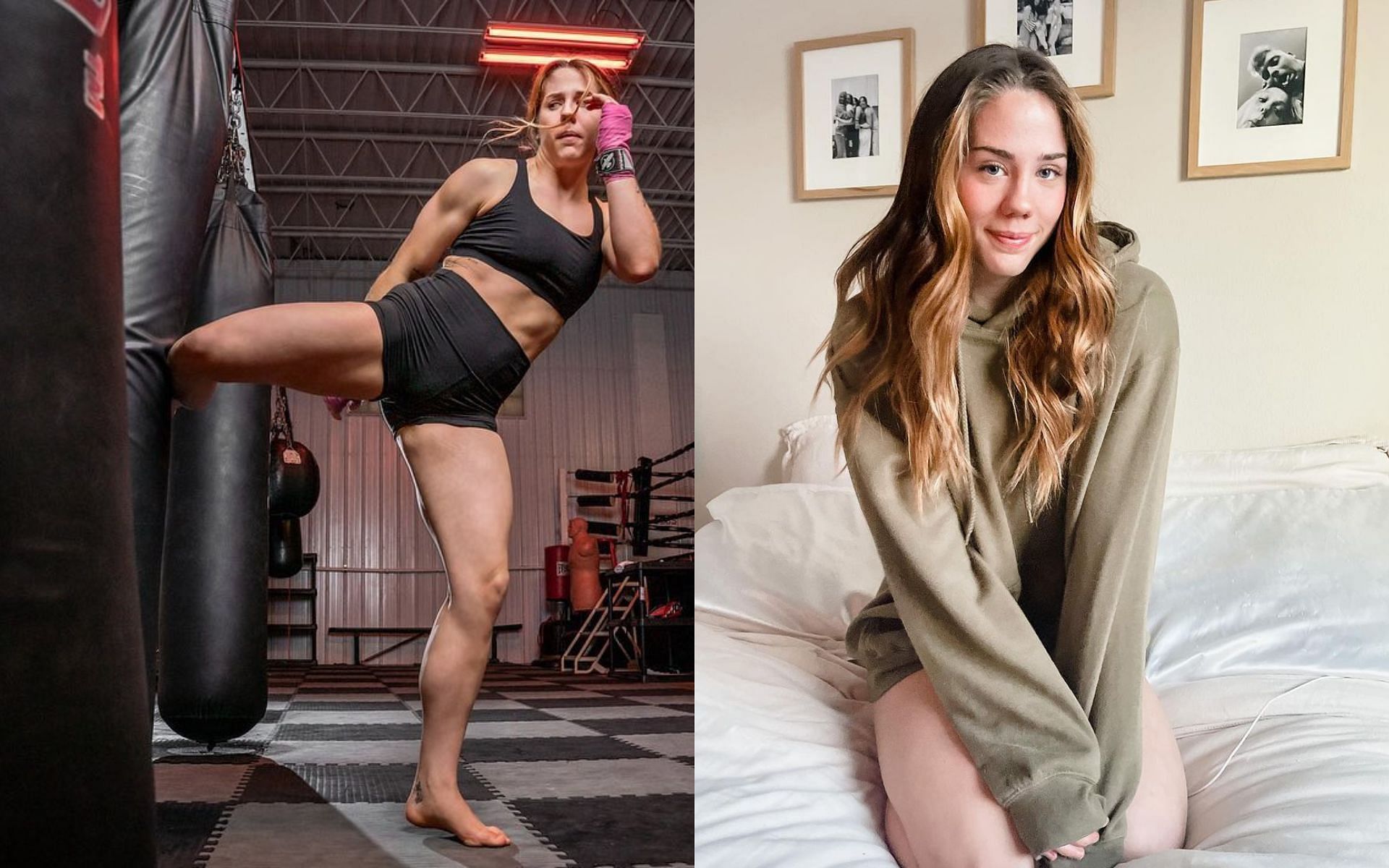 Rising MMA star Shalie Lipp (Left and Right) [*Image courtesy: left and right images via @shalielipp Instagram]