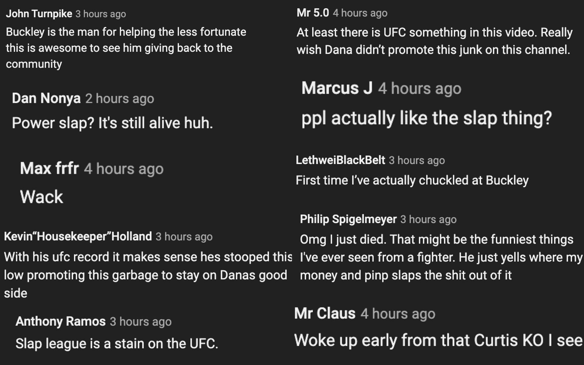 Screenshots from @ufc on YouTube