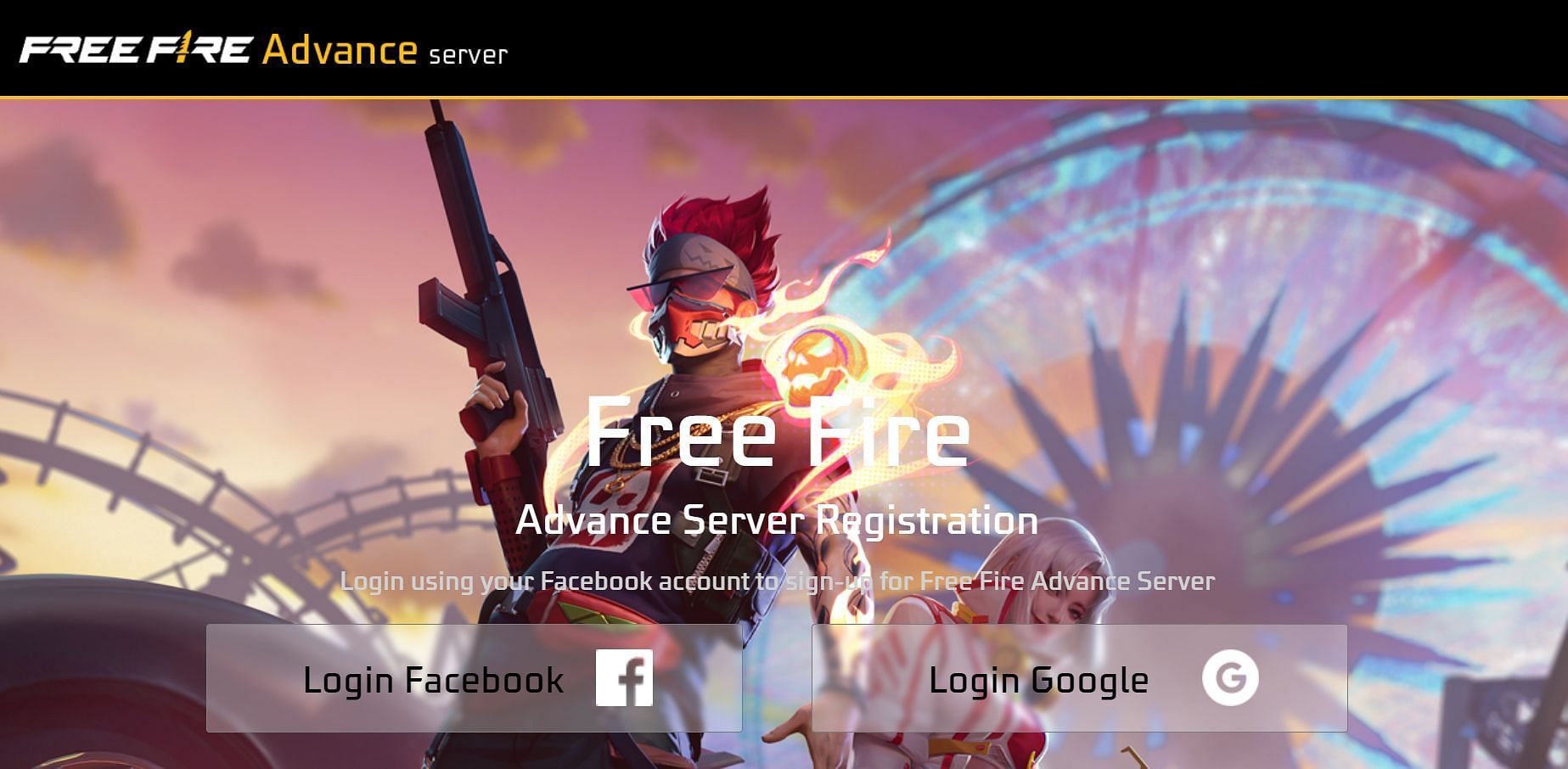 Complete the login using one of the two platforms (Image via Garena)