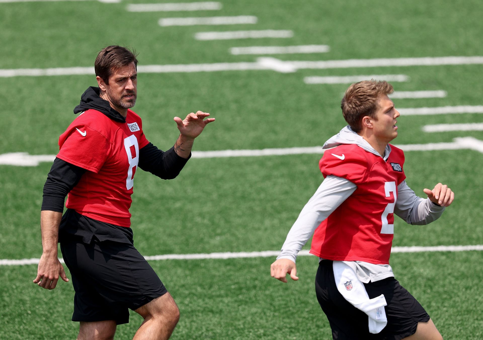 Aaron Rodgers and Zach Wilson: New York Jets Offseason Workout