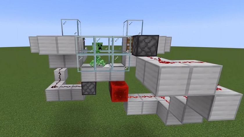 Minecraft player creates creeper-powered redstone machine