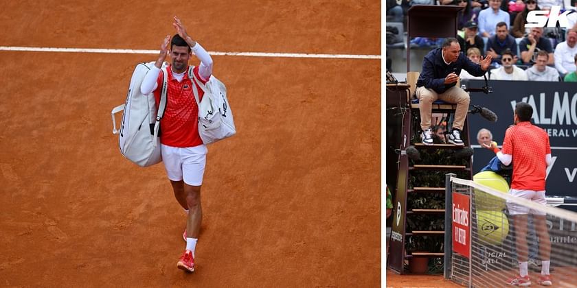 Novak Djokovic engaged in furious row with umpire in Italian Open loss