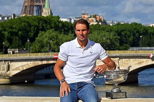 Rafael Nadal at the photocall after his French Open Victory in 2022