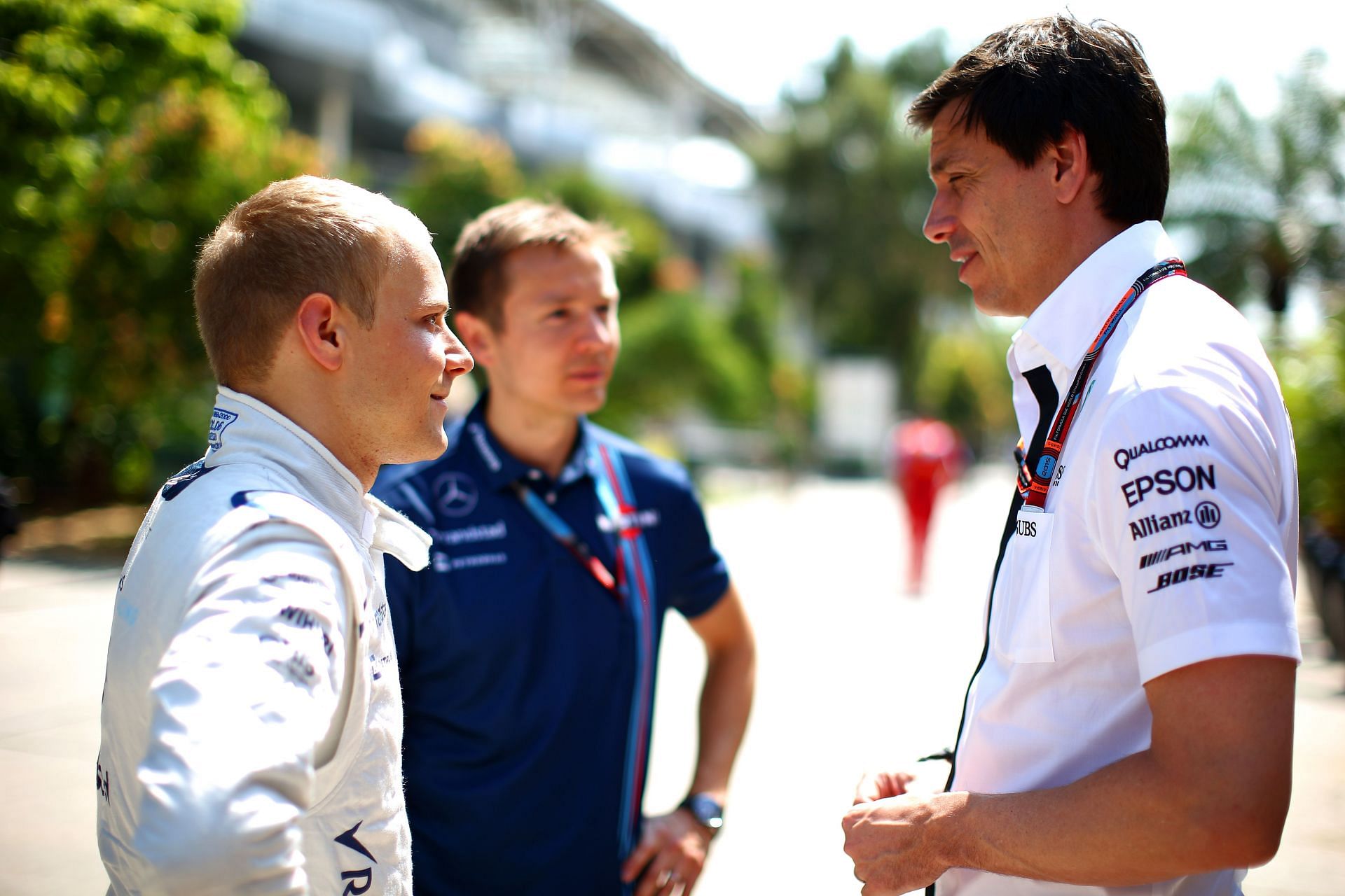 Williams driver Valtteri Bottas with Wolff in 2015