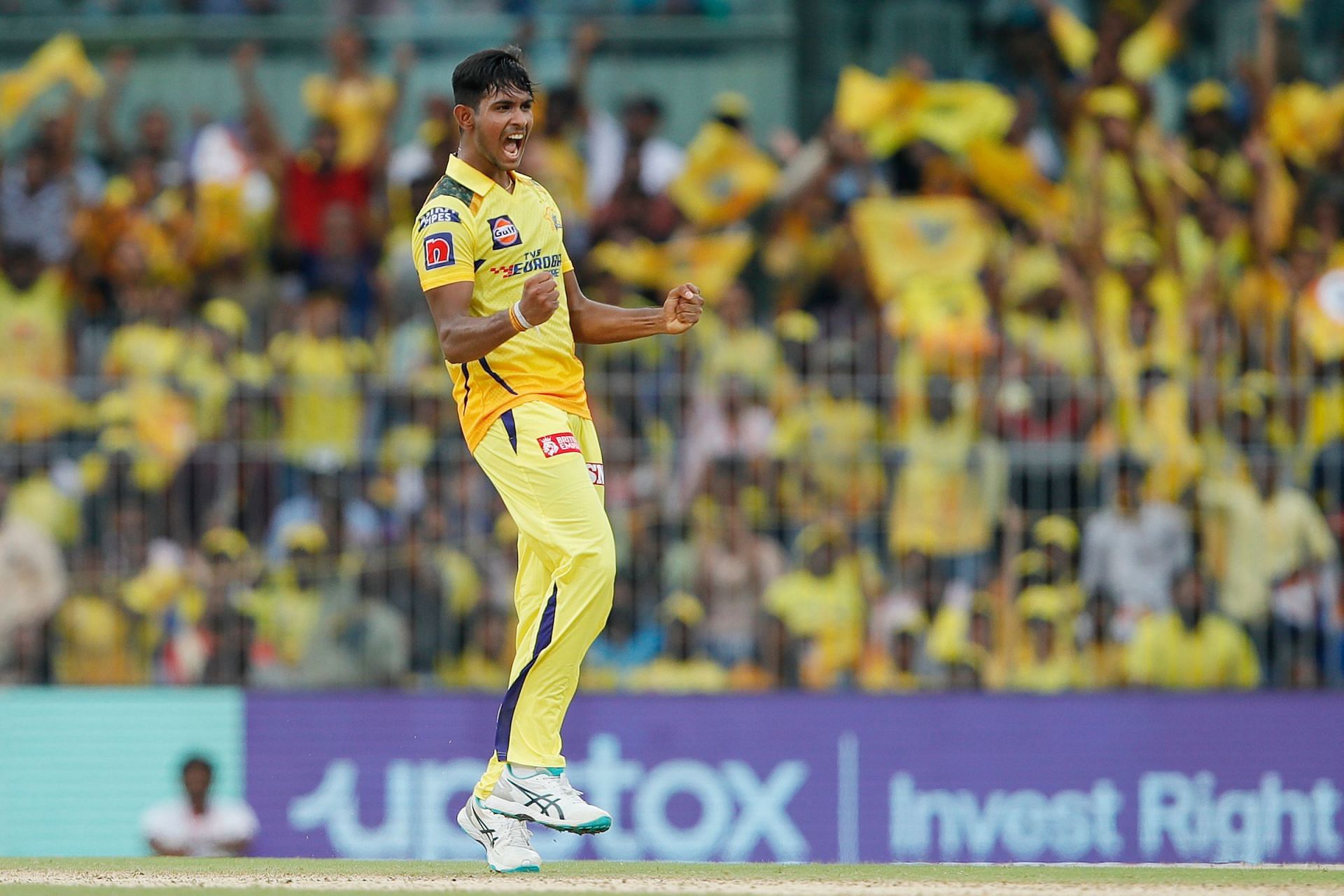 Matheesha Pathirana celebrating a wicket (Image Courtesy: Twitter/IPL)