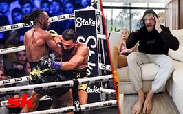 Logan Paul and girlfriend Nina Agdal's real-time shocked reaction to KSI vs. Joe Fournier knockout